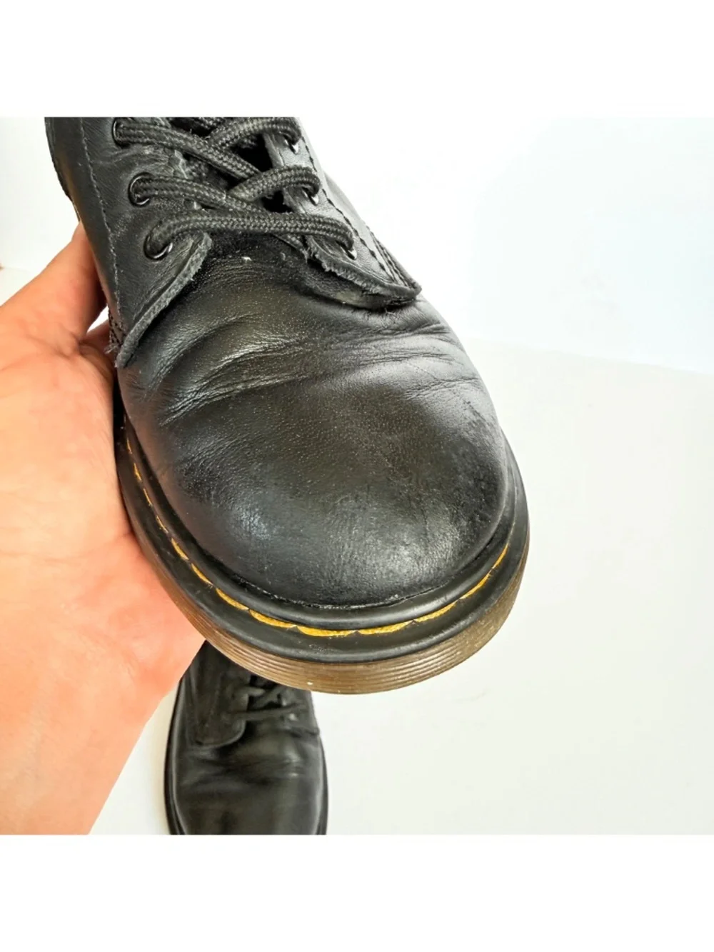 Doc Martens Kids 1460J Black Leather Side Zip Lace Up Combat Boots US2/UK1/EU33